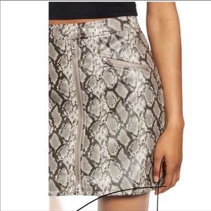 Snake Print Faux Leather Skirt | BLANKNYC